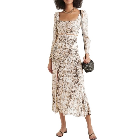 NEW NICHOLAS SILK SNAKE PRINT GATHERED CROP TOP - Picture 9 of 9